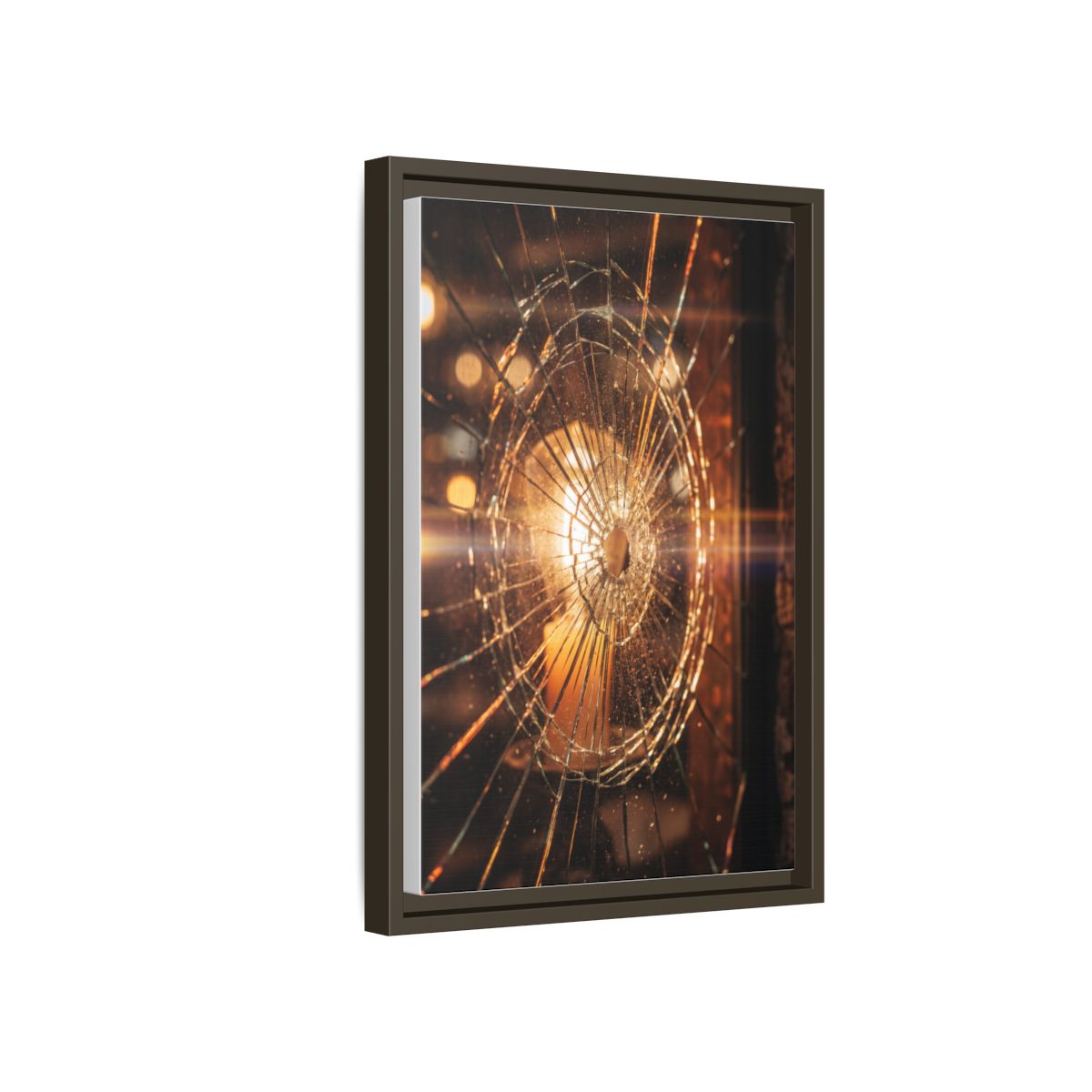 Framed Matte Canvas - Shattered Glass — Espresso / 1.25"