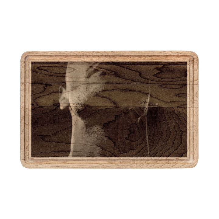 Wooden Cutting Board - Neon Shadows Cinematic Portrait Art