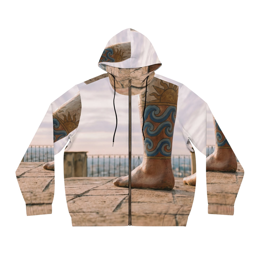 Men's Full-Zip Hoodie - Aegean Clay Cozy | Echovira Gallery