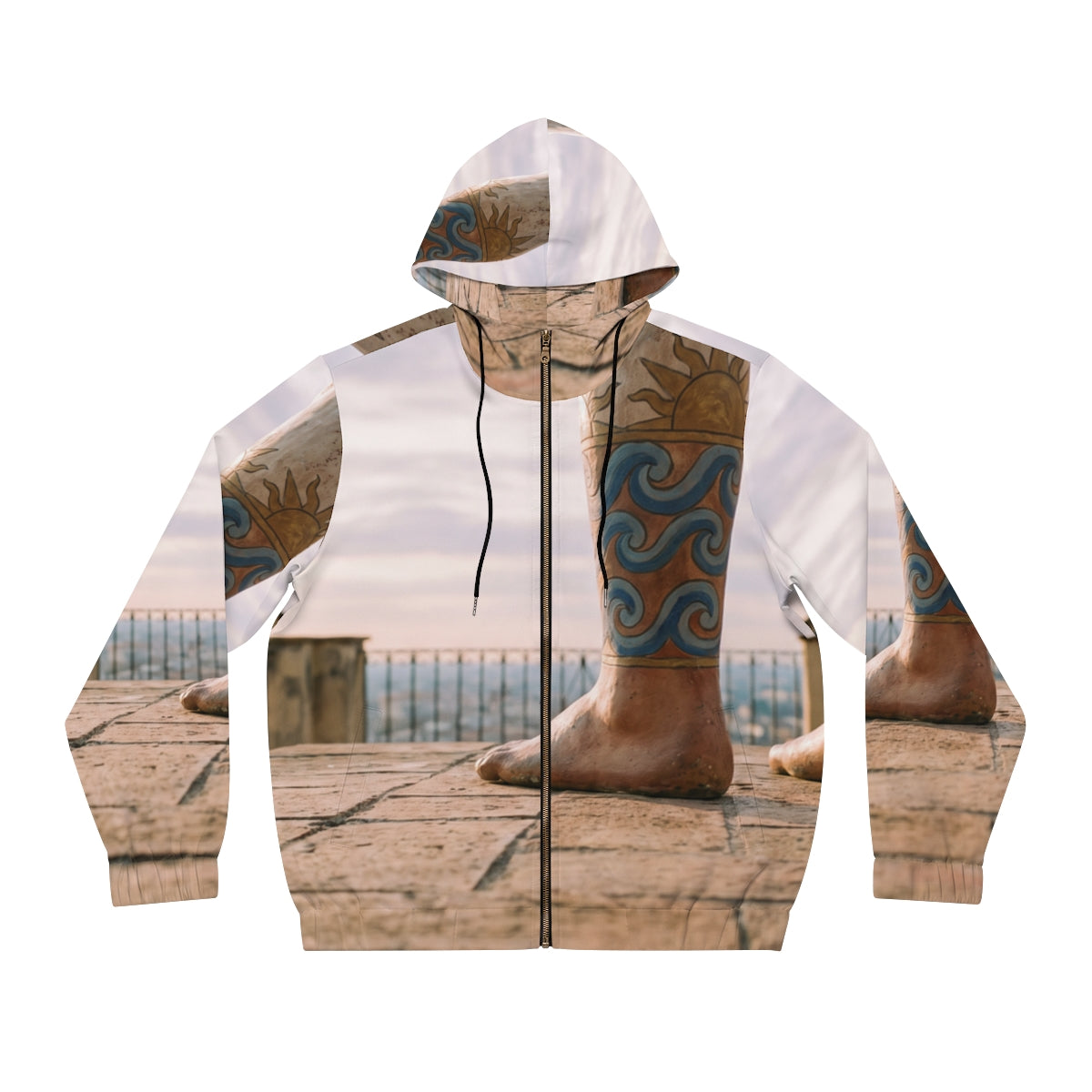 Men's Full-Zip Hoodie - Aegean Clay Cozy | Echovira Gallery
