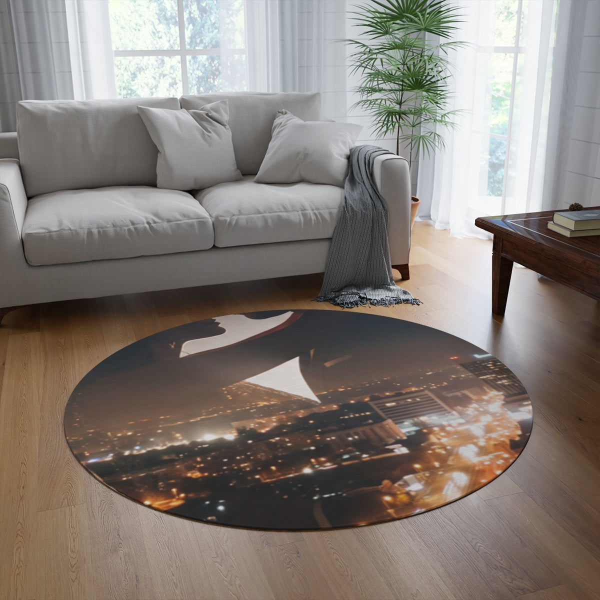 Round Rug - Metropolitan Lovers Eclipse | Echovira Gallery