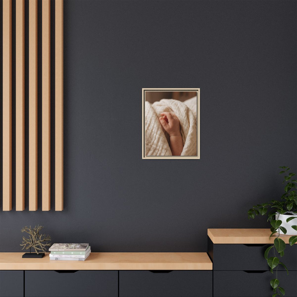 Framed Matte Canvas - Tender Newborn Hand (8×10, 9×12... |...