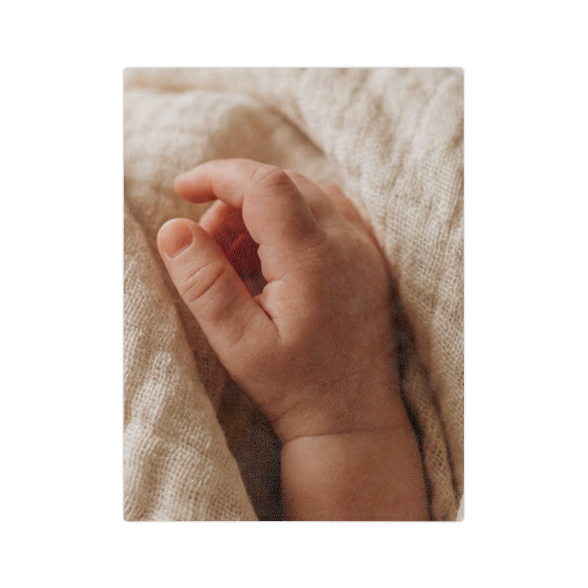 Velveteen Microfiber Blanket - Tender Newborn Hand in Soft...