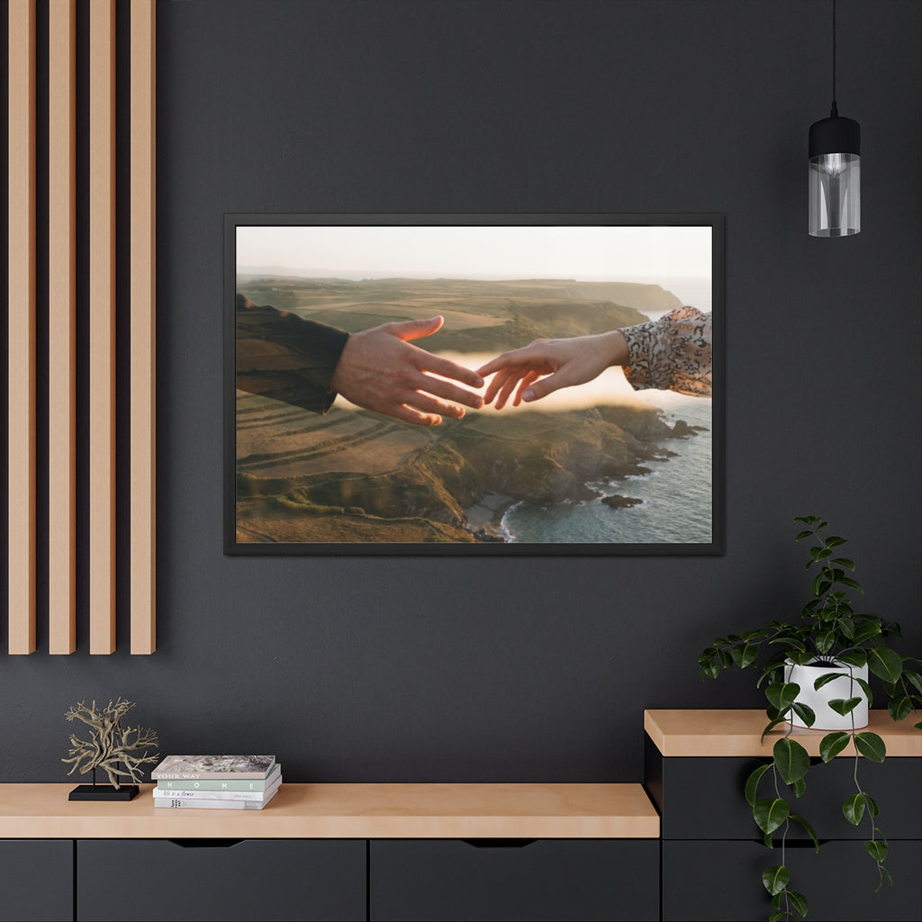 Framed Posters - The Infinite Touch | Ethereal Coastal Art...