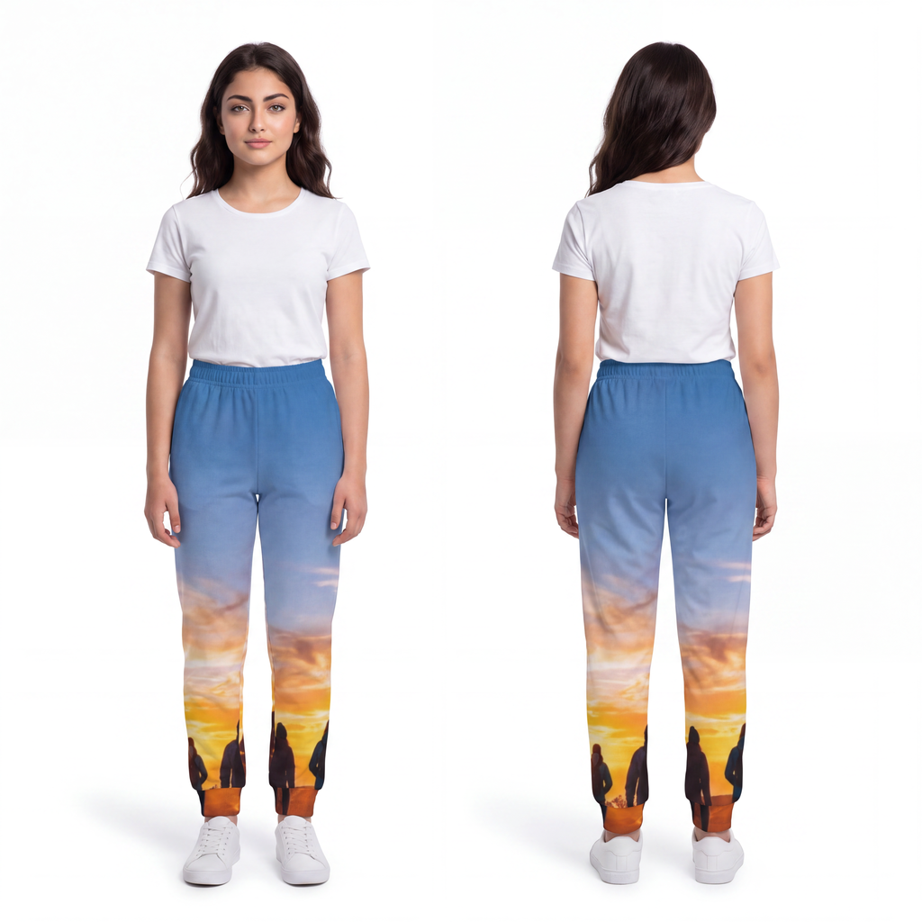 Youth Joggers - Golden Hour Wanderlust Art | Echovira...