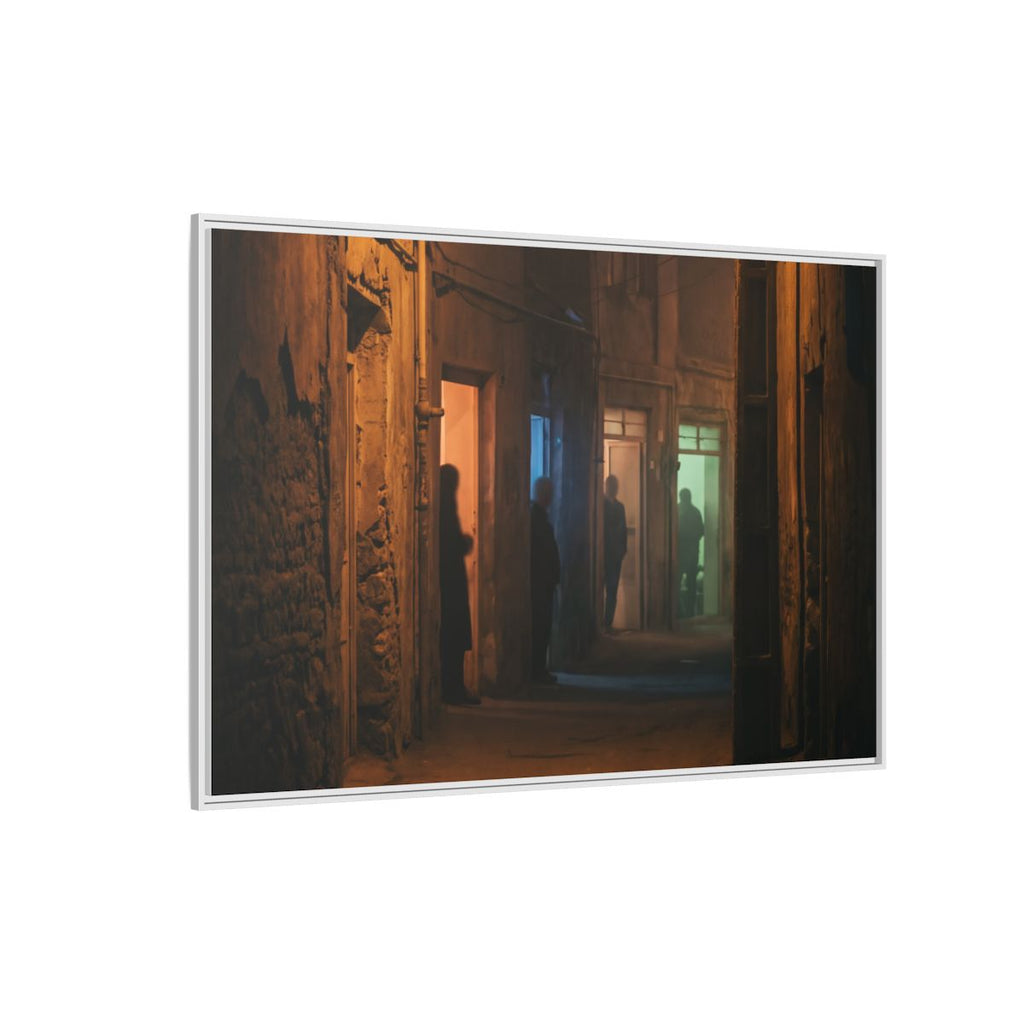 Matte Canvas, Framed - Shadowed Alleyway Mystery Art Print (10×8, 12×9, 14×11, 16×12, 20×10, 18×12, 20×16, 24×16, 24×18, 36×12, 24×20, 32×16, 30×20, 30×24, 32×24, 48×16, 36×24, 48×24, 40×30, 60×20, 48×32, 60×30 & 60×40)