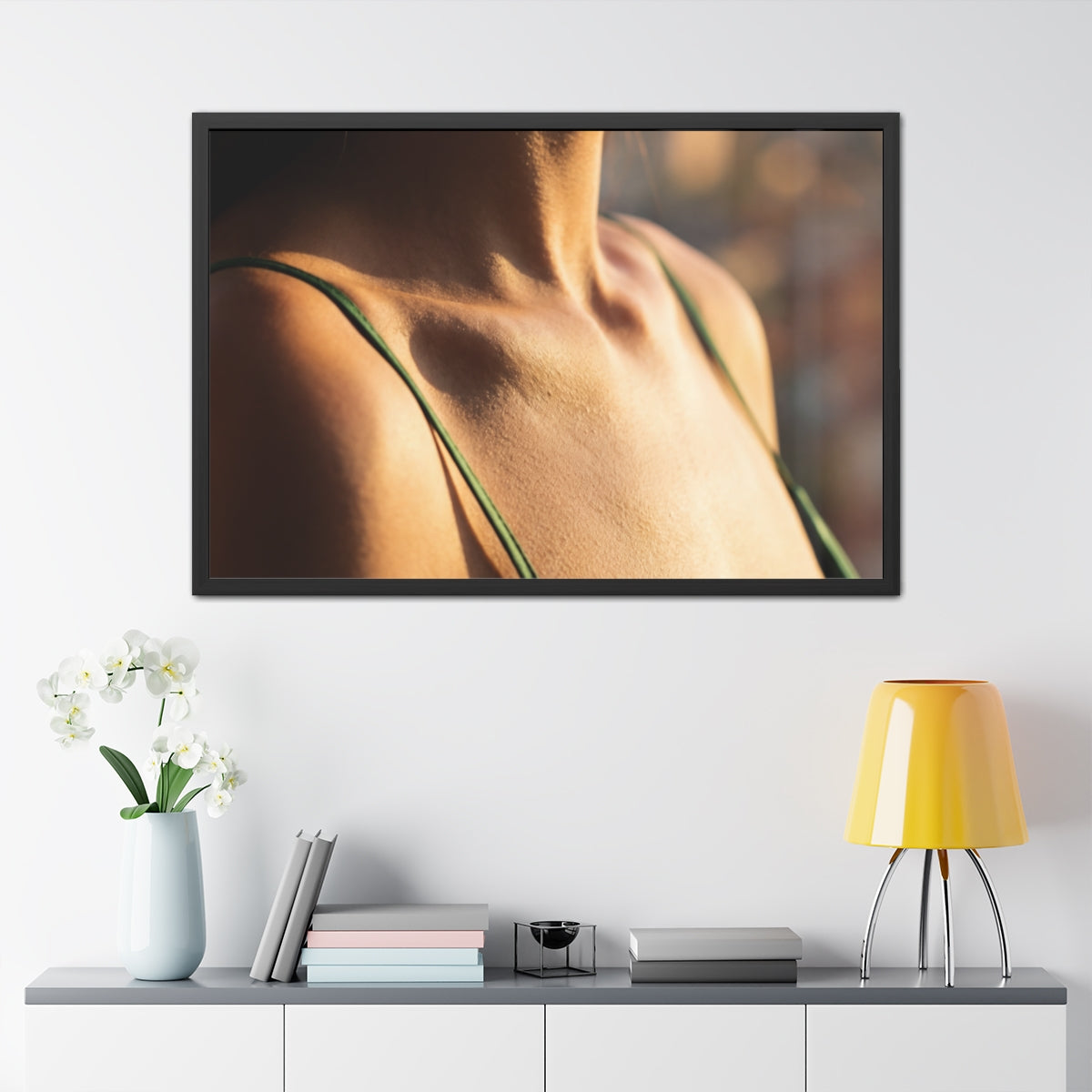 Golden Hour Framed Poster - Elegant Sunkissed Art —... |...