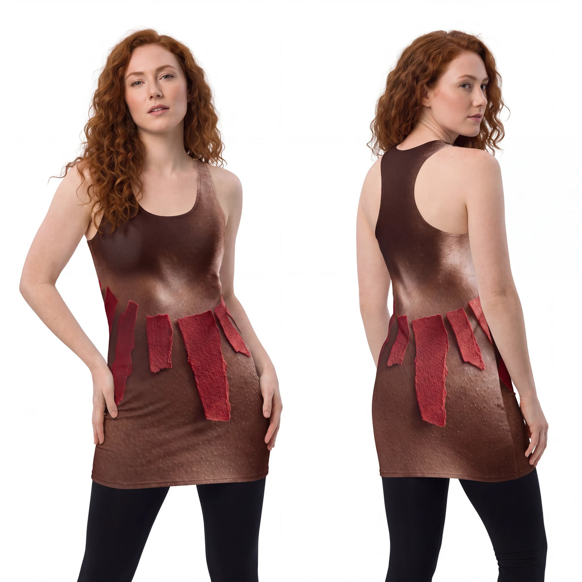 Women's Racerback Dress with Crimson Art