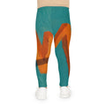 Leggings para niños con arte abstracto de pulso verde azulado