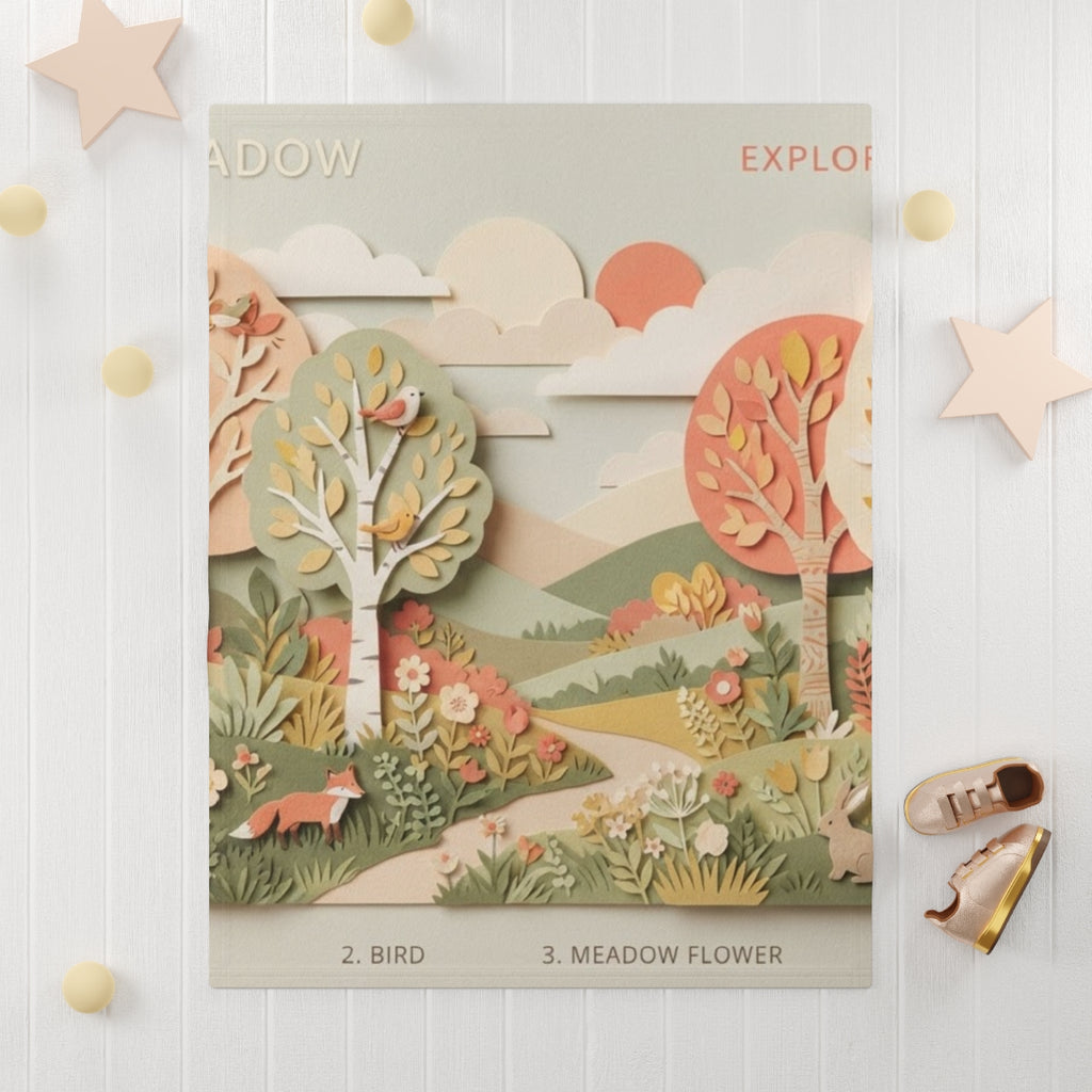 Soft Fleece Baby Blanket - Quiet Meadow | Echovira Gallery