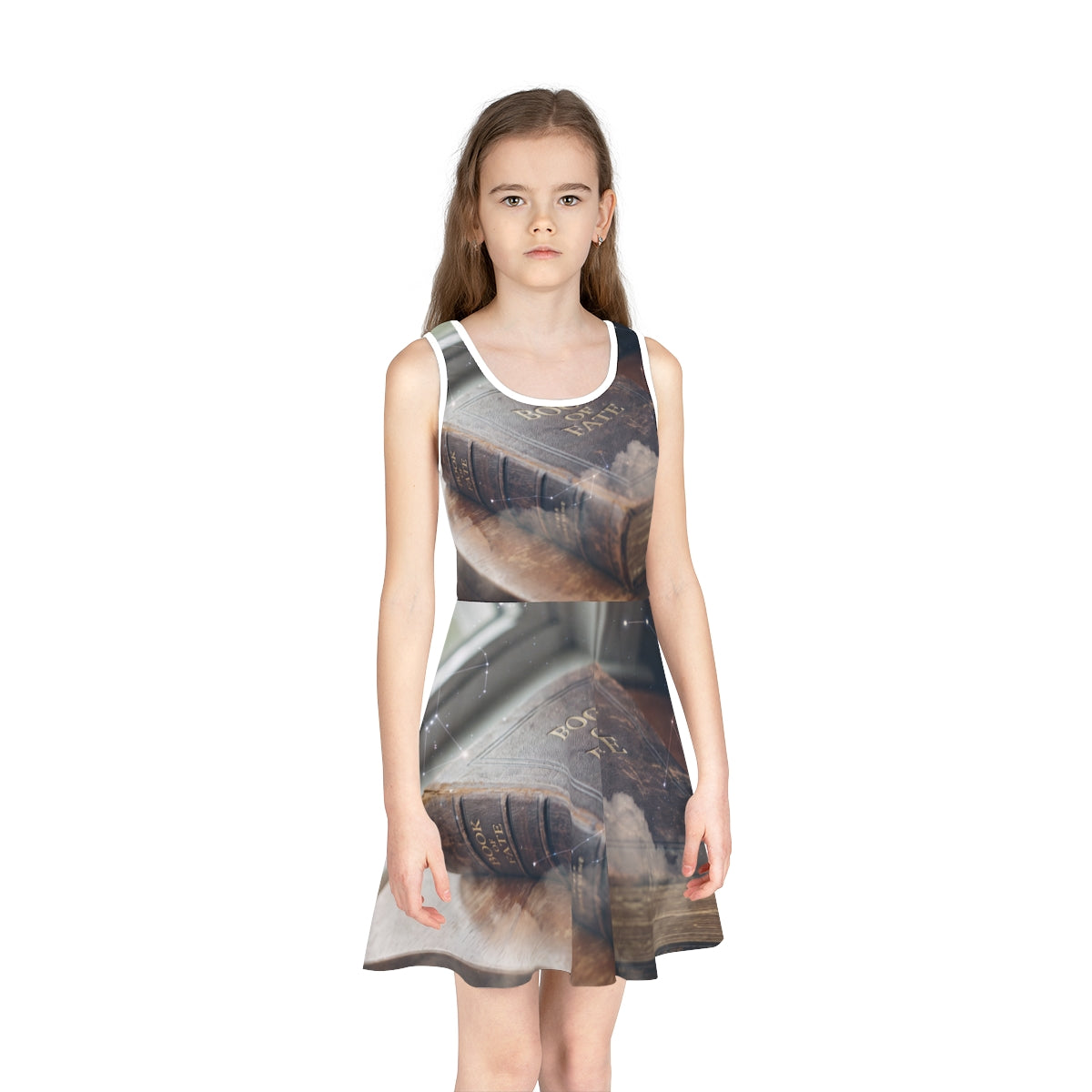 Girls' Sleeveless Sundress with Celestial Tome