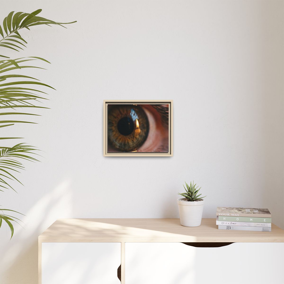 Matte Canvas, Framed - Amber Iris Reflection Fine Art Print...