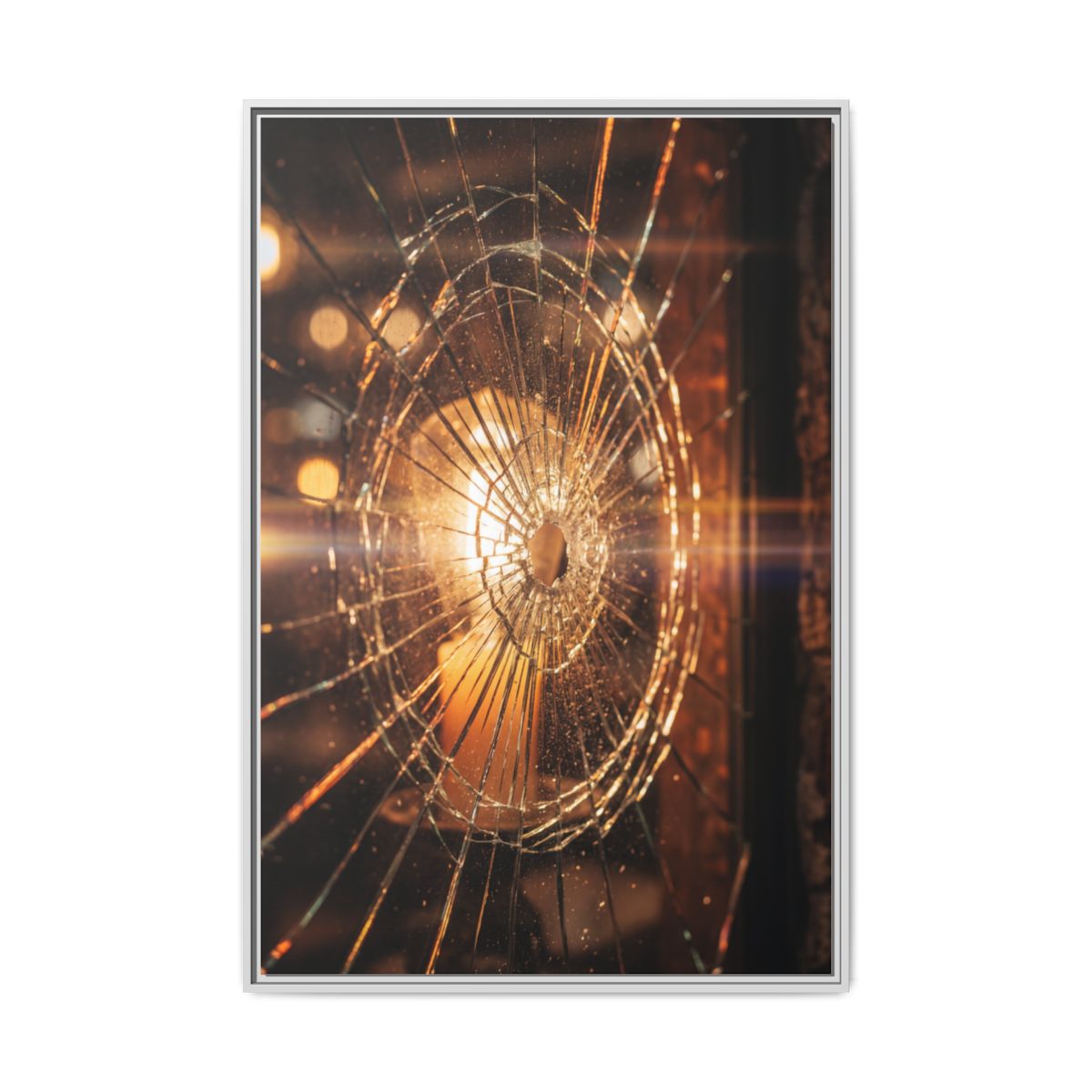 Framed Matte Canvas - Shattered Glass