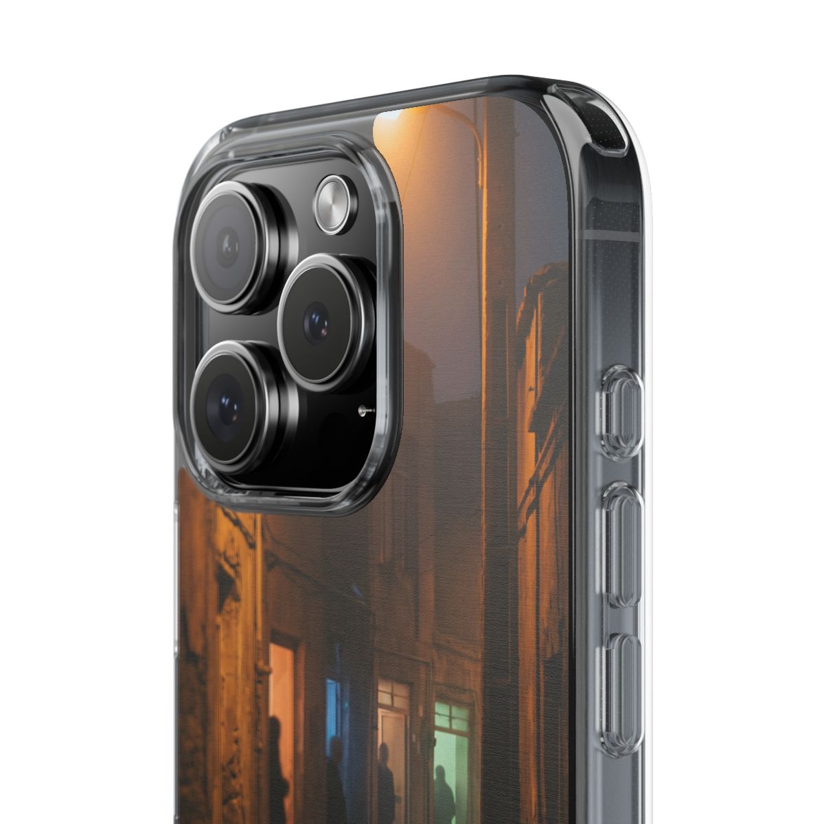 Clear Impact-Resistant Case - Night Alley iPhone Glow |...