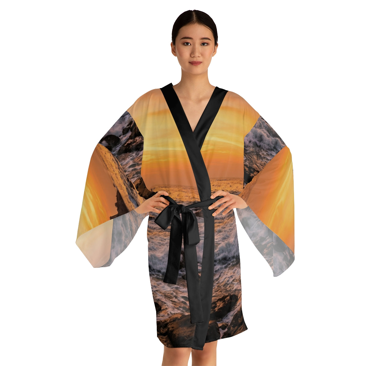 Long Sleeve Kimono Robe - Coastal Sunset