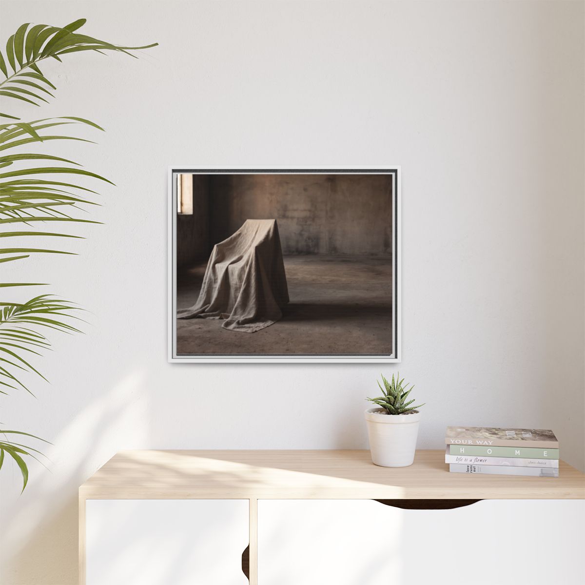 Matte Canvas, Framed - Draped Silence Still Life Art... |...
