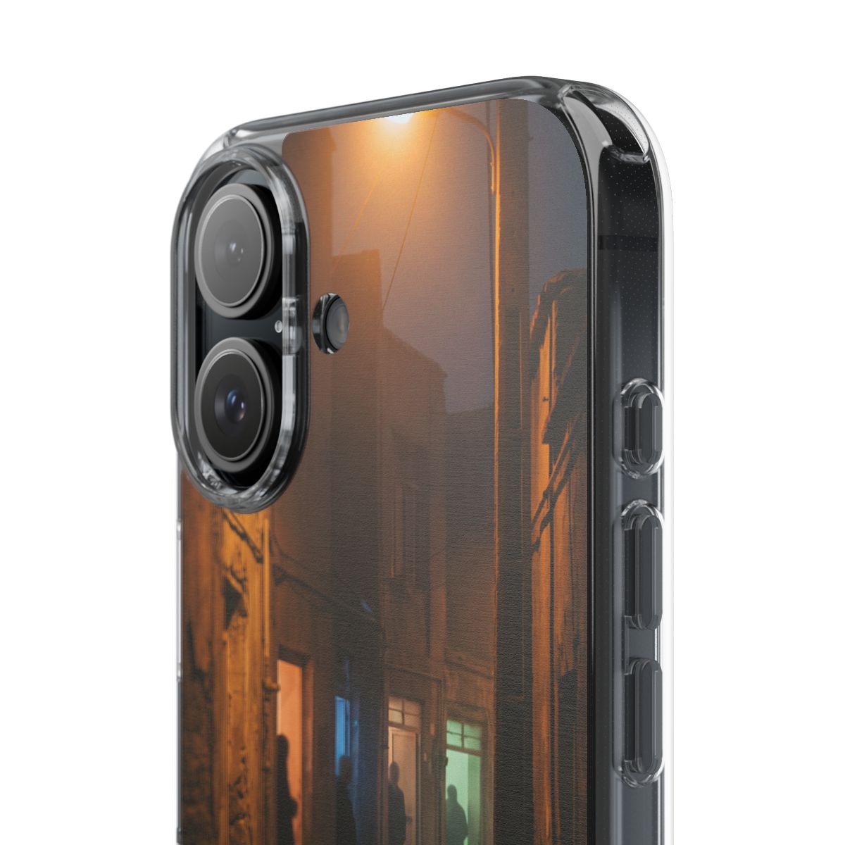 Clear Impact-Resistant Case - Night Alley iPhone Glow |...