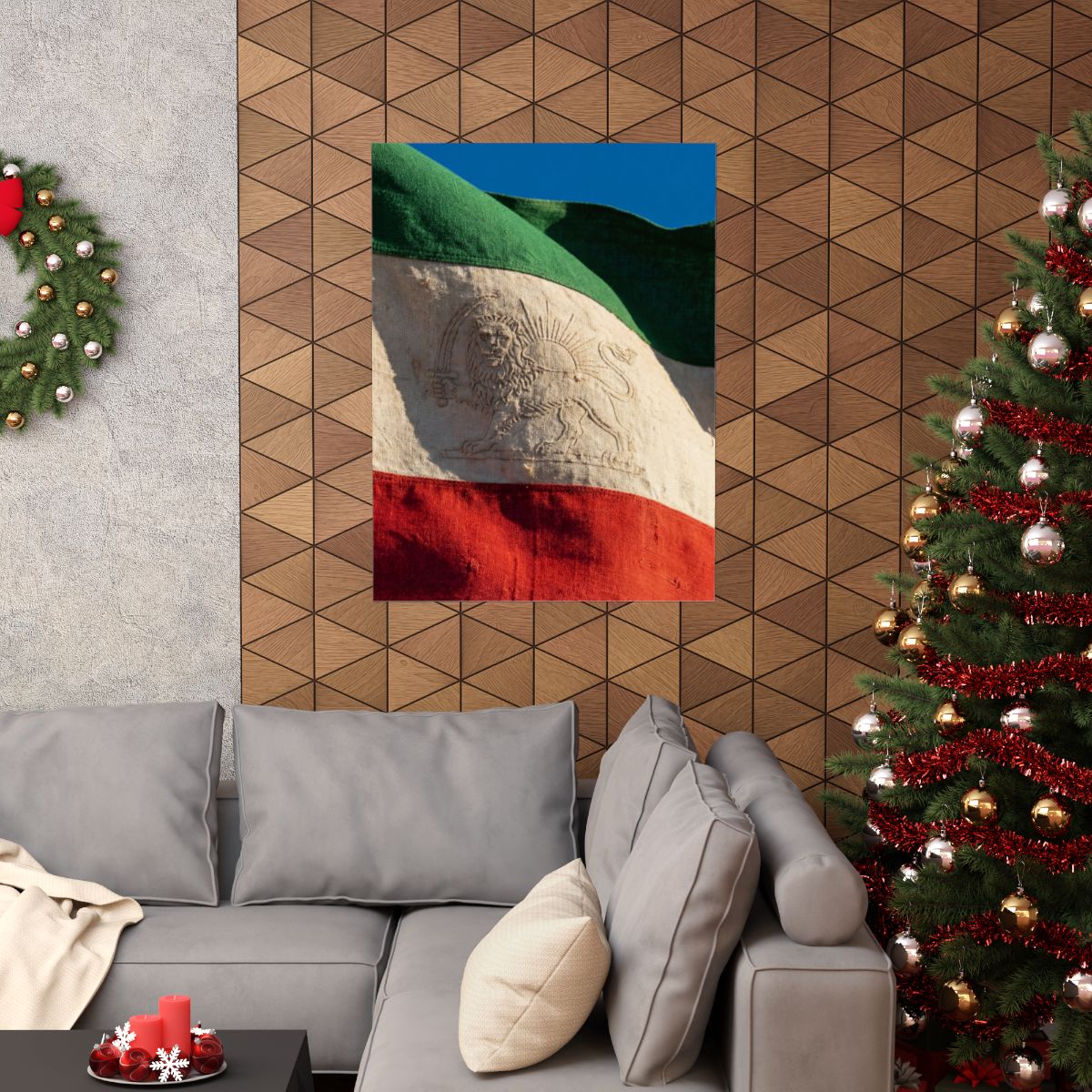 Matte Vertical Posters - Vintage Persian Lion and Sun Flag...