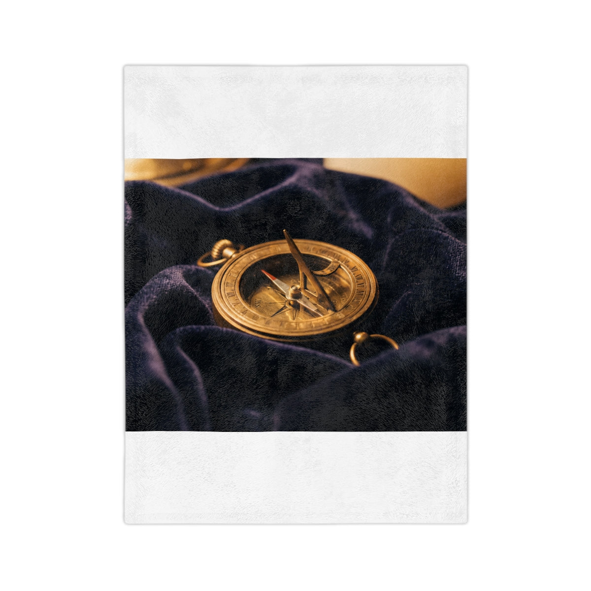 Sundial Compass Velveteen Microfiber Blanket