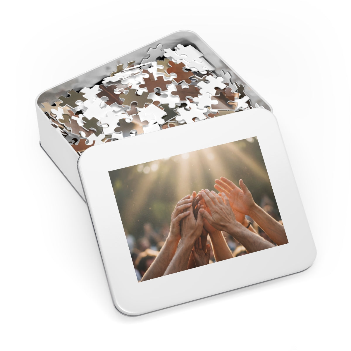 Jigsaw Puzzle with Tin - Golden Rays of Unity Wall Art (30...