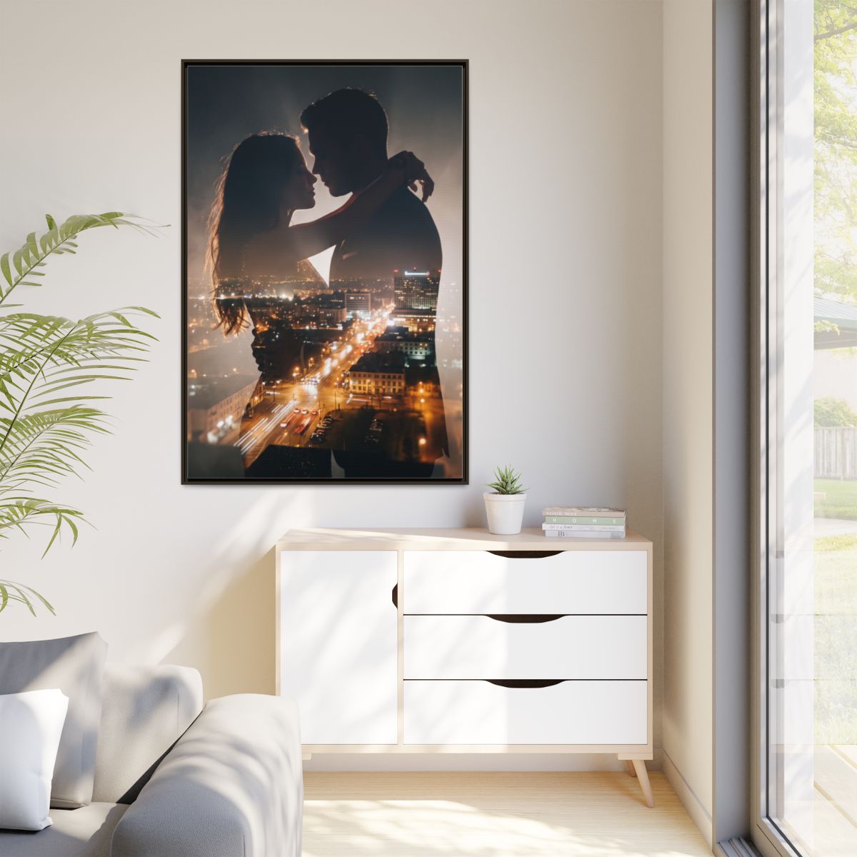 Framed Matte Canvas - Metropolitan Lovers Glow (8×10, 9×12...