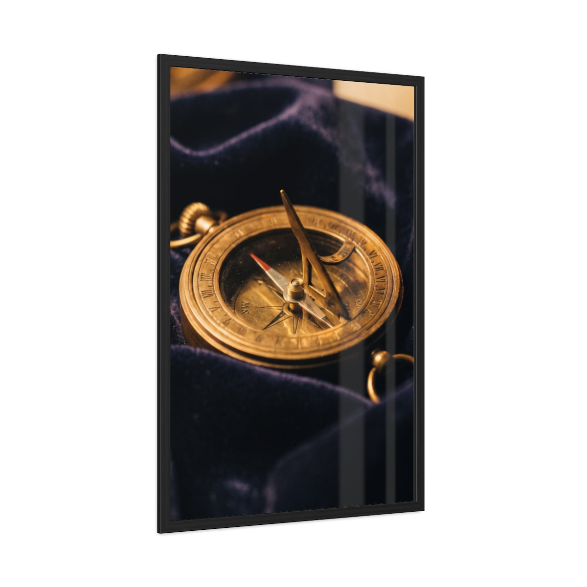 Portrait Framed Poster Brass Sundial Compass