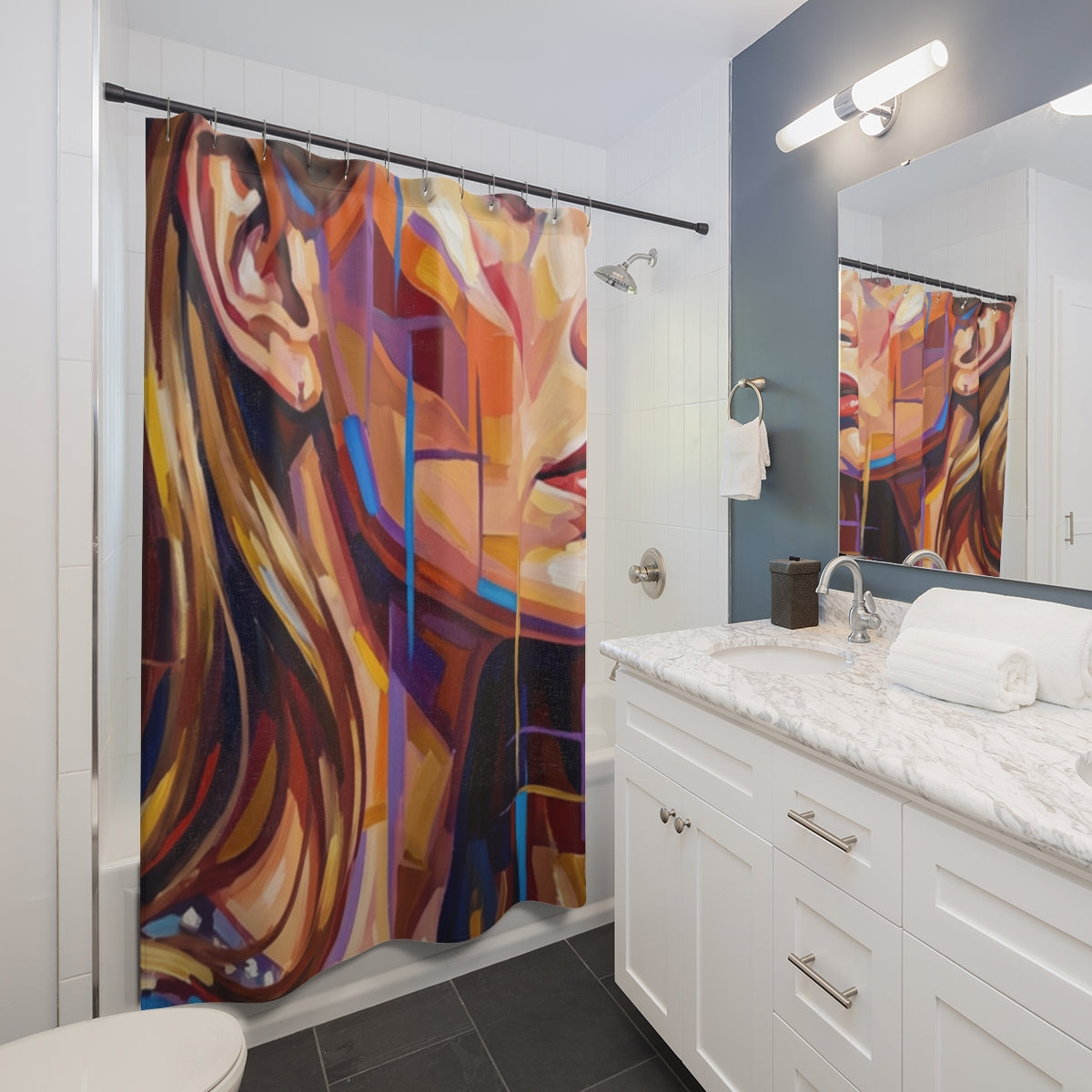 Shower Curtain - Shattered Elegance | Echovira Gallery