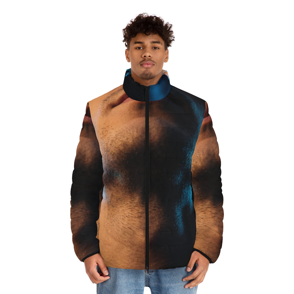 Men's Puffer Jacket - Urban Neon Glow