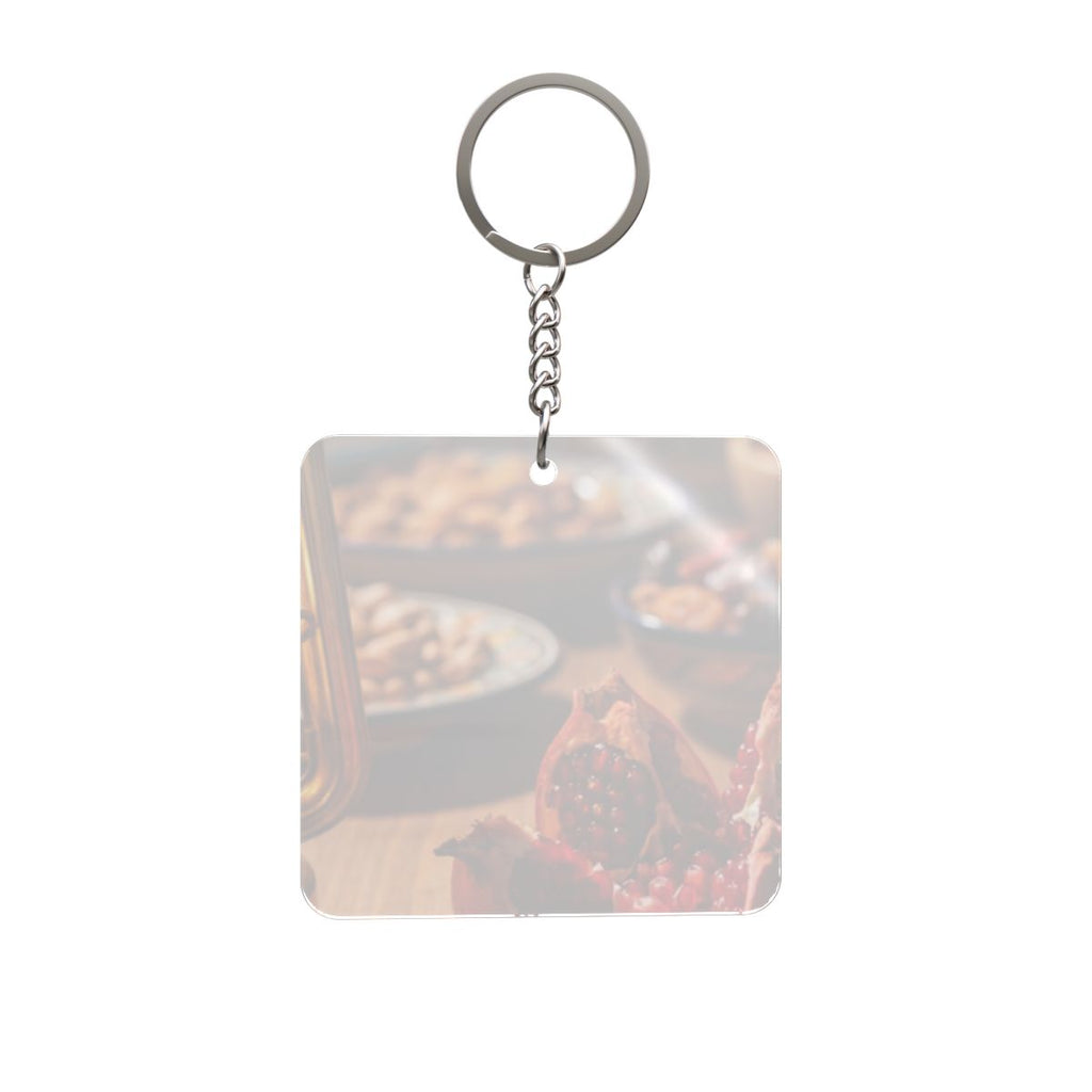 Square Keychain - Amber Feast Keepsake | Echovira Gallery