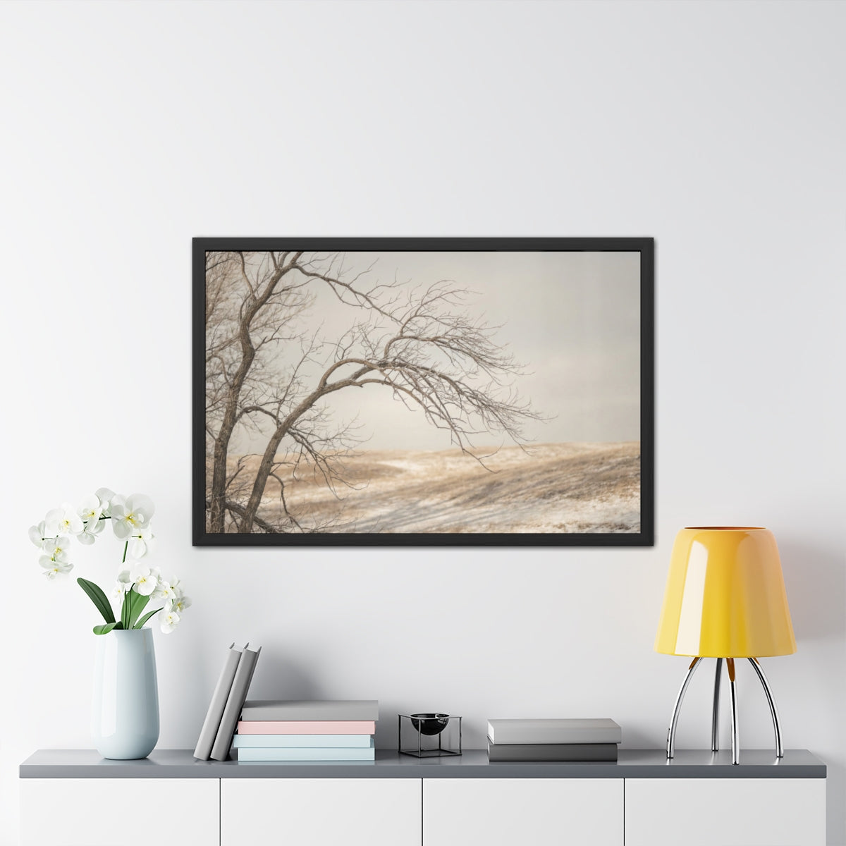 Framed Posters - Winter Branch Solitude Landscape —... |...