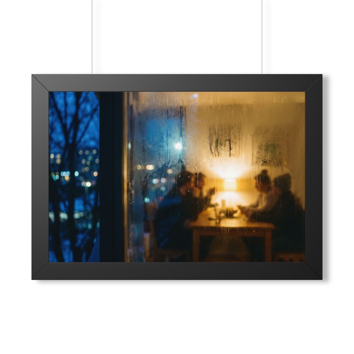 Framed Horizontal Poster - Twilight Gathering — Black... |...