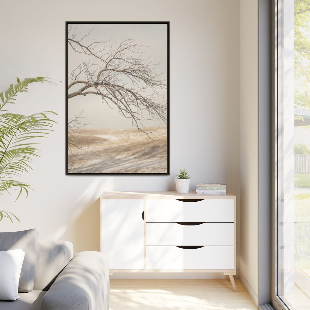 Matte Canvas, Framed - Winter Branch Solitude Landscape —......
