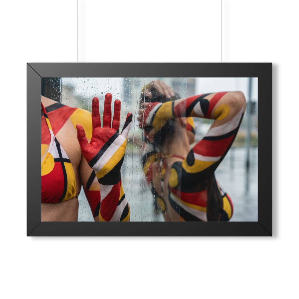 Framed Horizontal Poster - Urban Prism Abstract Body Paint...