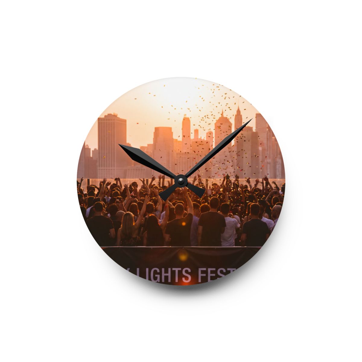Acrylic Wall Clock - City Lights Festival | Echovira Gallery