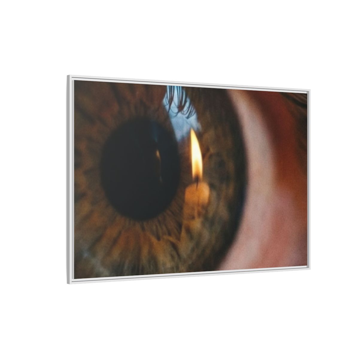 Matte Canvas, Framed - Amber Iris Reflection Fine Art Print — White / 1.25" (10×8, 12×9, 14×11, 16×12, 20×10, 18×12, 20×16, 24×16, 24×18, 36×12, 24×20, 32×16, 30×20, 30×24, 32×24, 48×16, 36×24, 48×24, 40×30, 60×20, 48×32, 60×30 & 60×40)