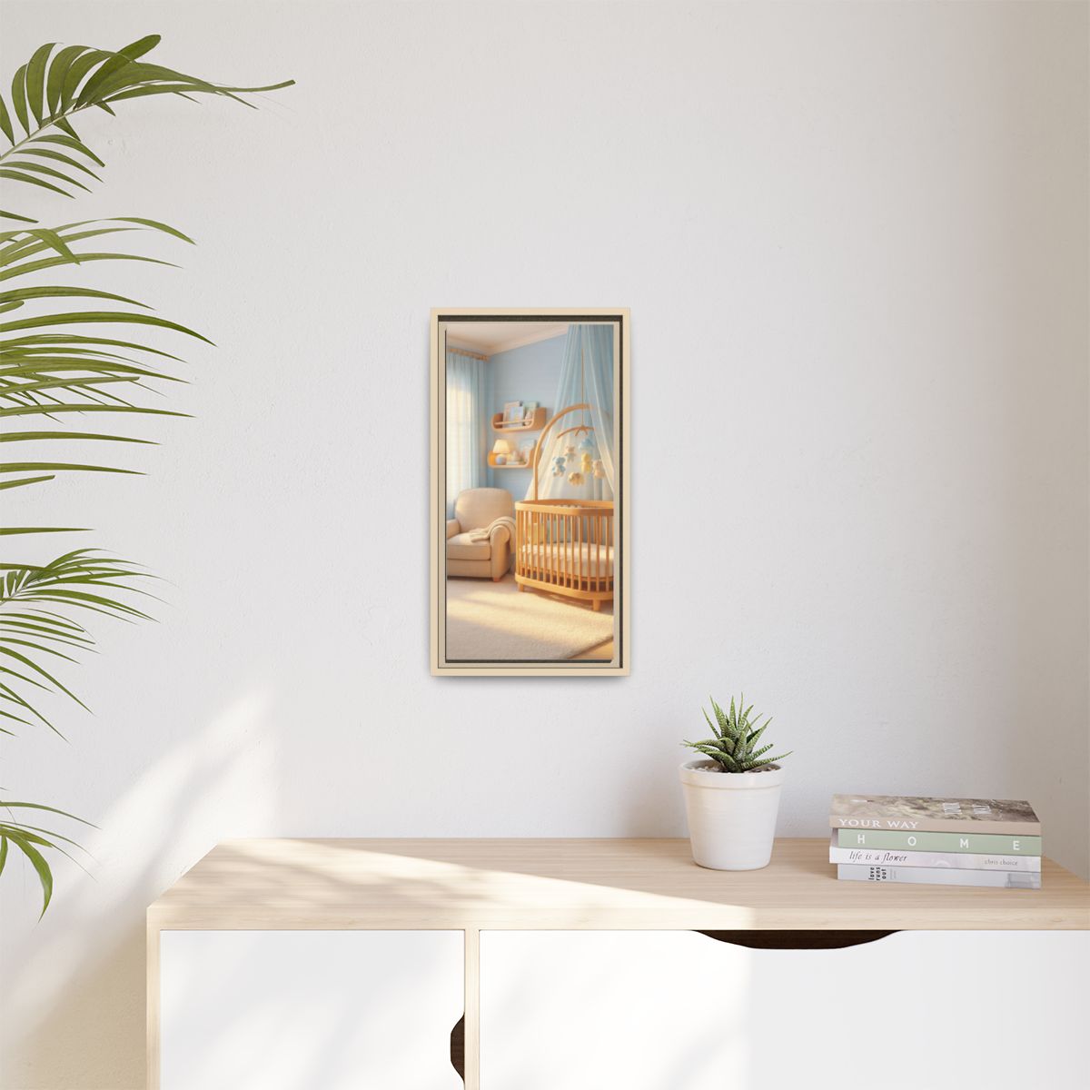 Matte Canvas, Framed - Dreamy Serene Nursery Art — Natural /...