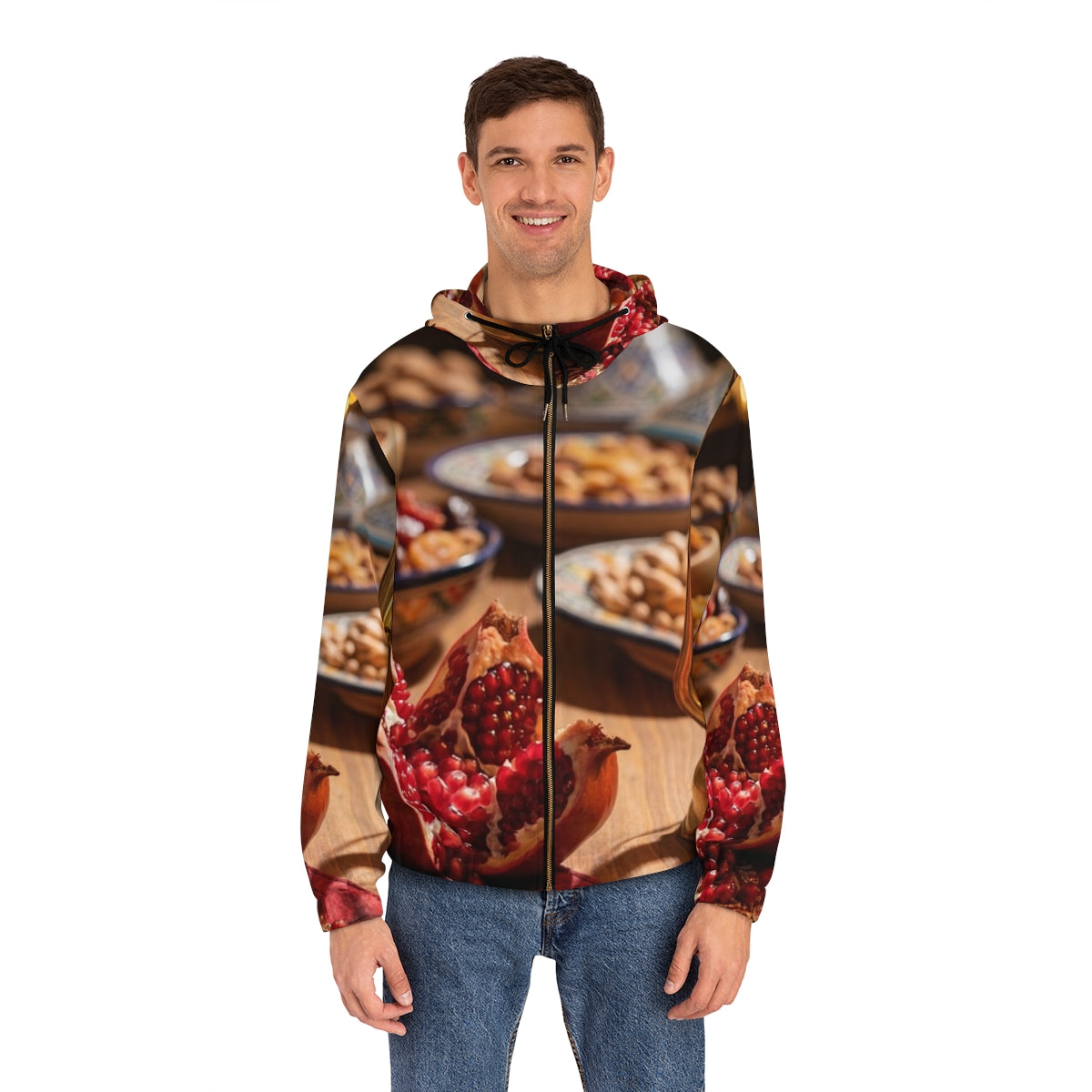 Men's Full-Zip Hoodie - Amber Twilight | Echovira Gallery