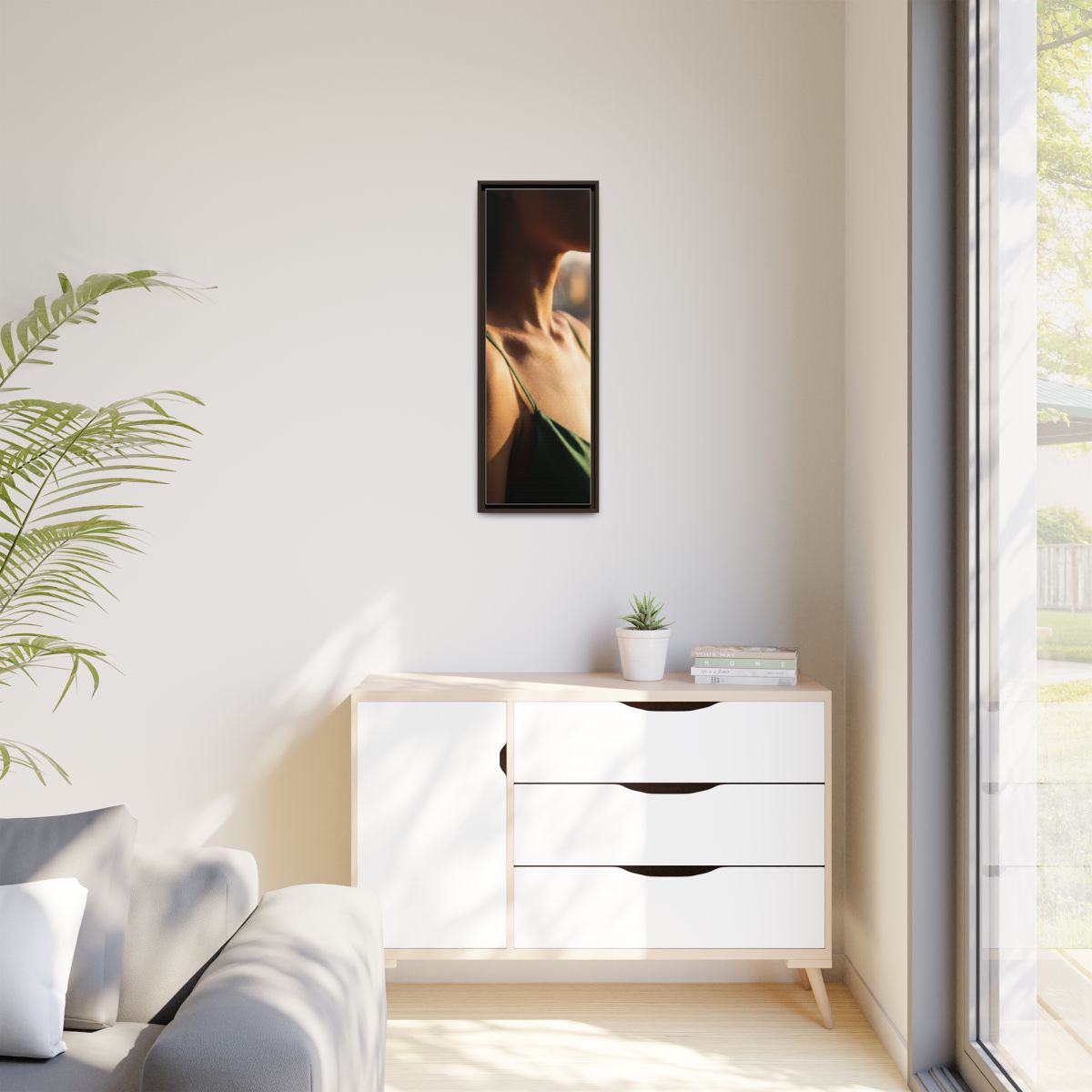 Golden Hour Matte Canvas - Framed Sunset Wall Art — Espresso...