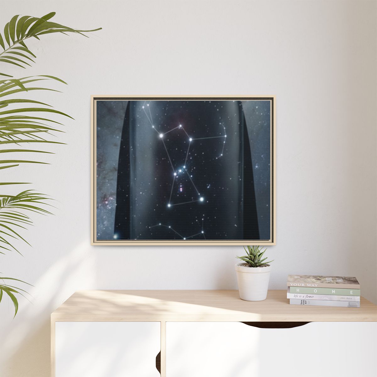 Matte Canvas, Framed - Cosmic Sentinel Orion Constellation...