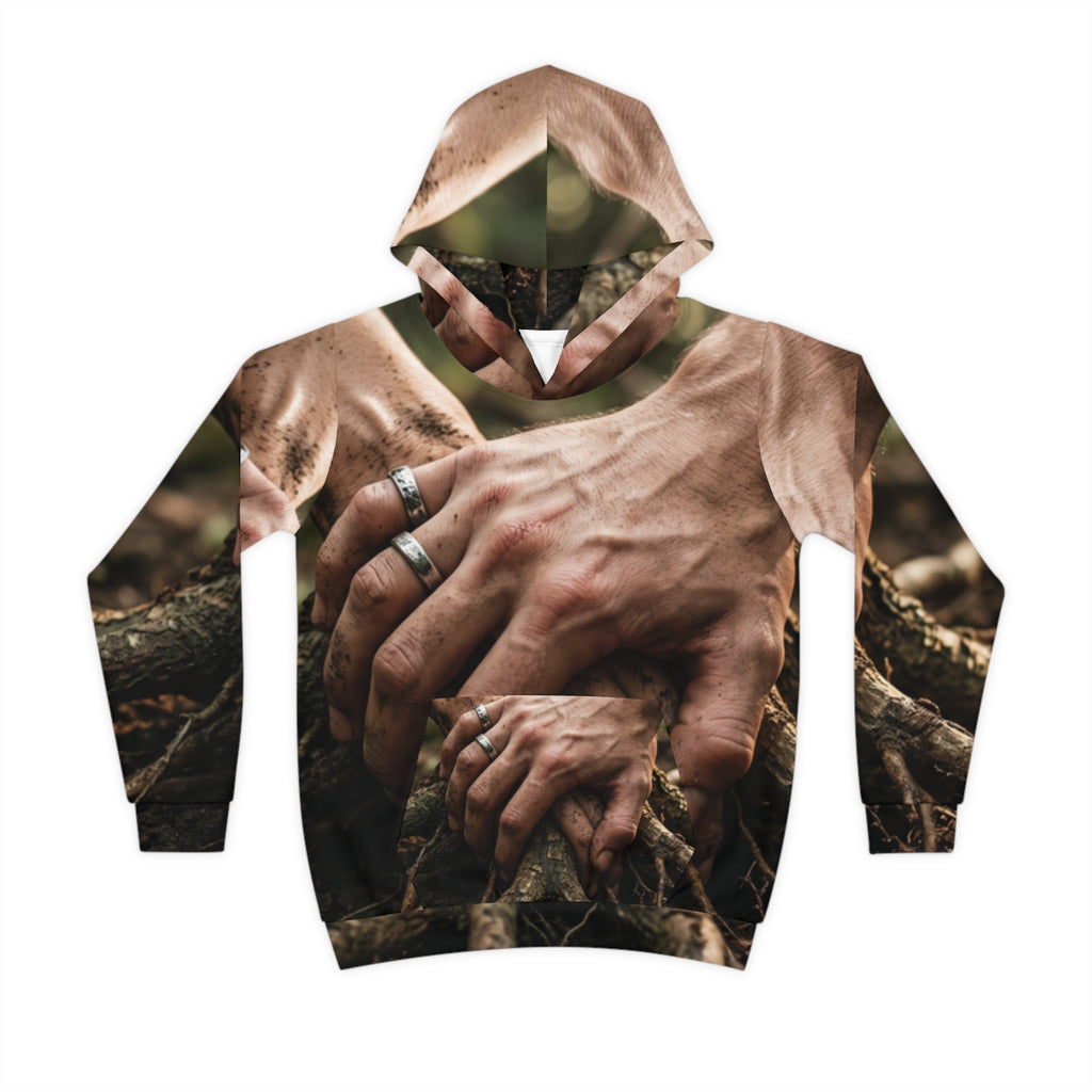 Children's Hoodie with Forest Tree Roots Art