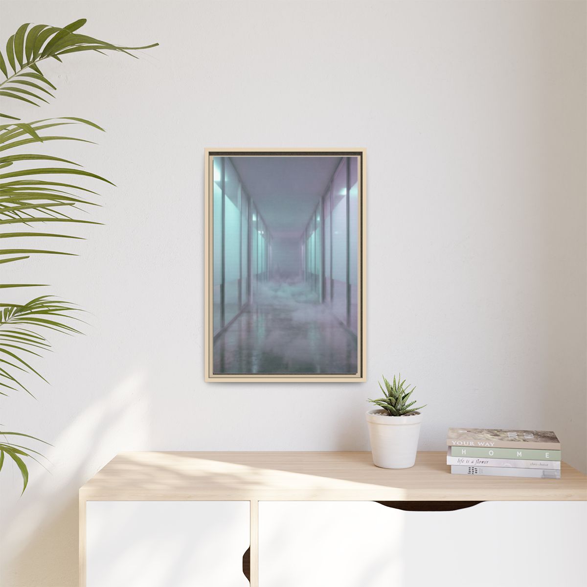 Matte Canvas, Framed - Liminal Corridor Fog Art Print —... |...