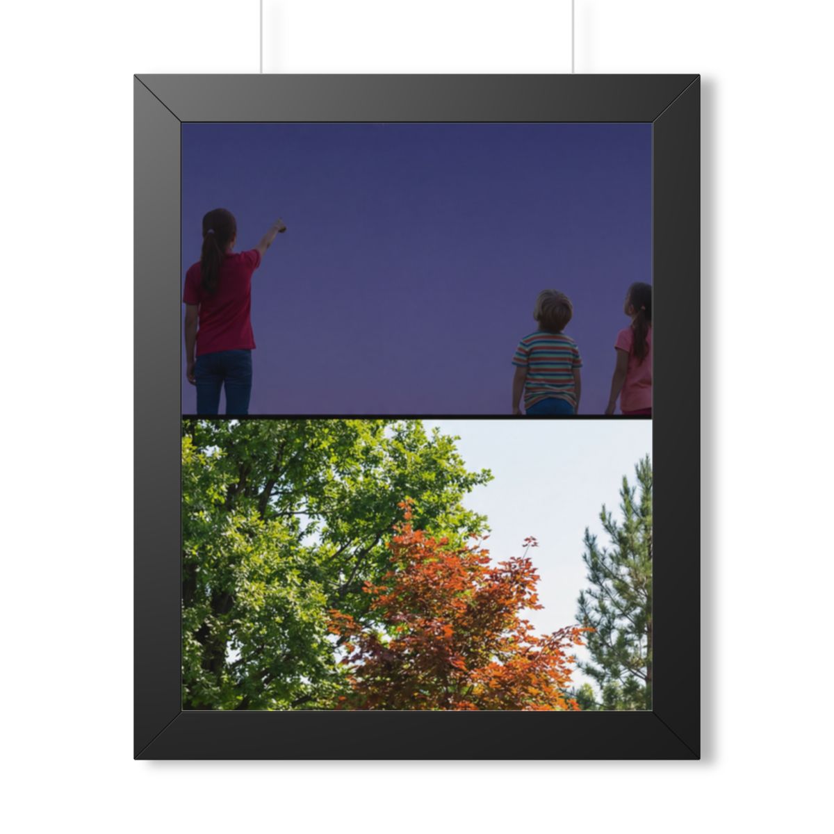 Framed Vertical Poster - Stardust & Forest Discovery — Black...