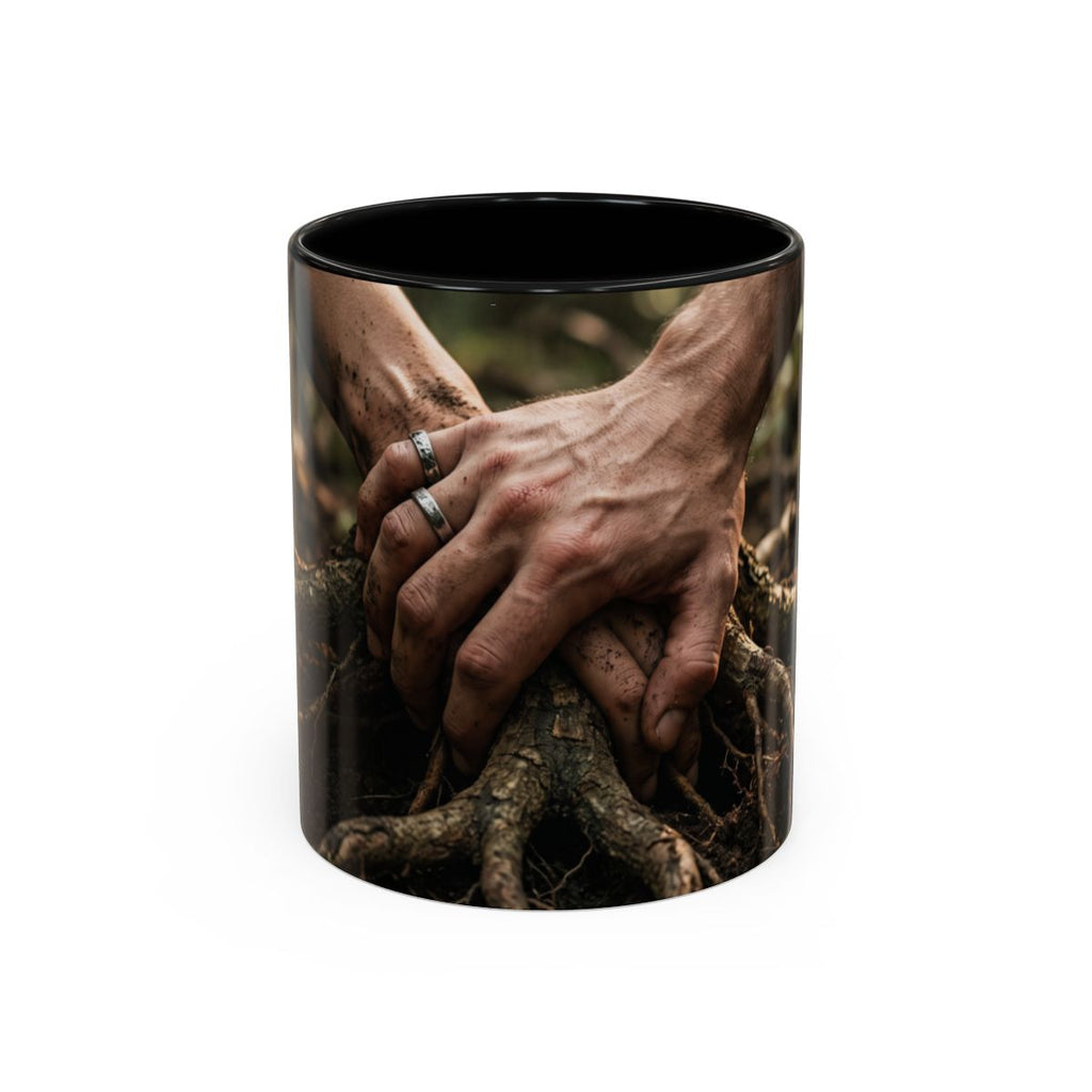 Accent Coffee Mug with Forest Roots Art
