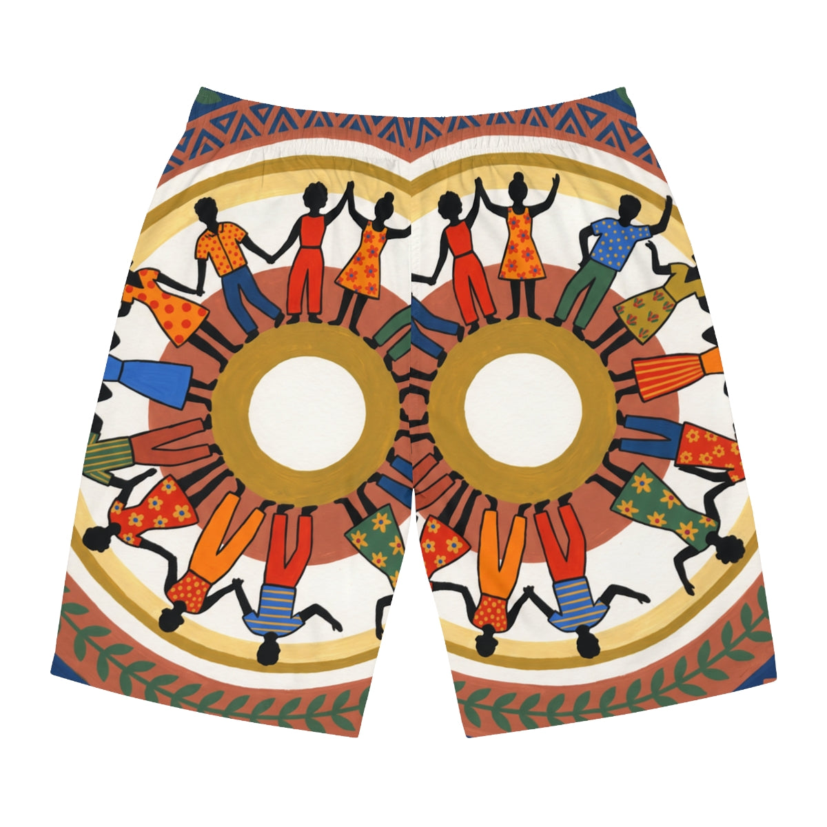 Men's Board Shorts - Unity Mandala Folk Art | Echovira...