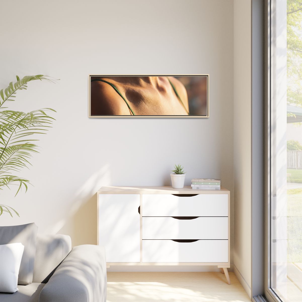 Golden Hour Matte Canvas - Framed Sunset Wall Art — Natural...