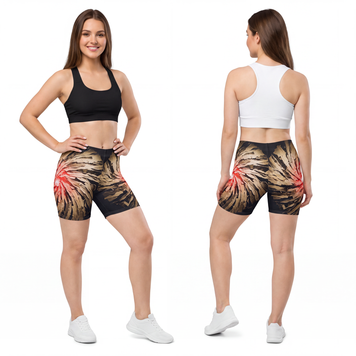 Women's Biker Shorts - Crimson Vortex Fit