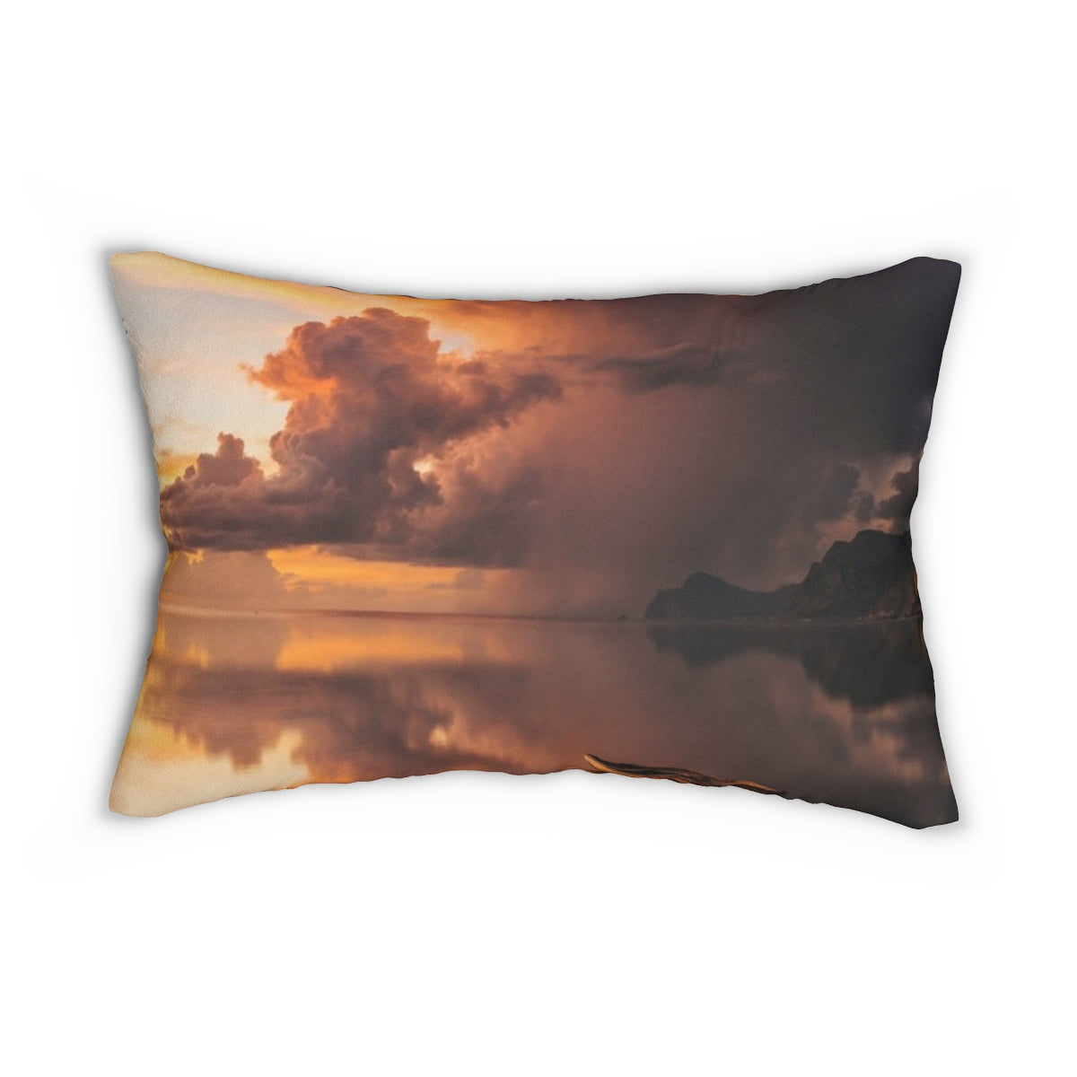 Spun Polyester Lumbar Pillow - Golden Storm | Echovira...