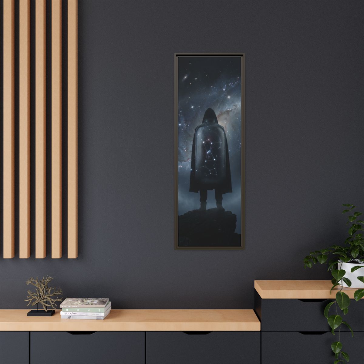 Framed Matte Canvas - Cosmic Sentinel — Espresso / 1.25"......