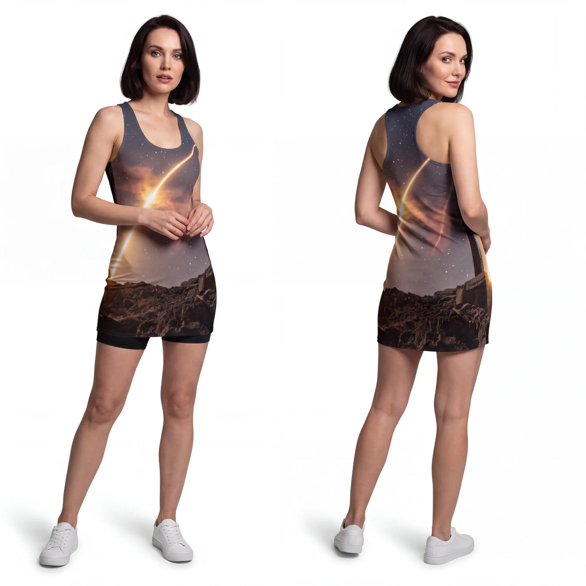 Women's Cut & Sew Racerback Dress - Celestial Arc... |...