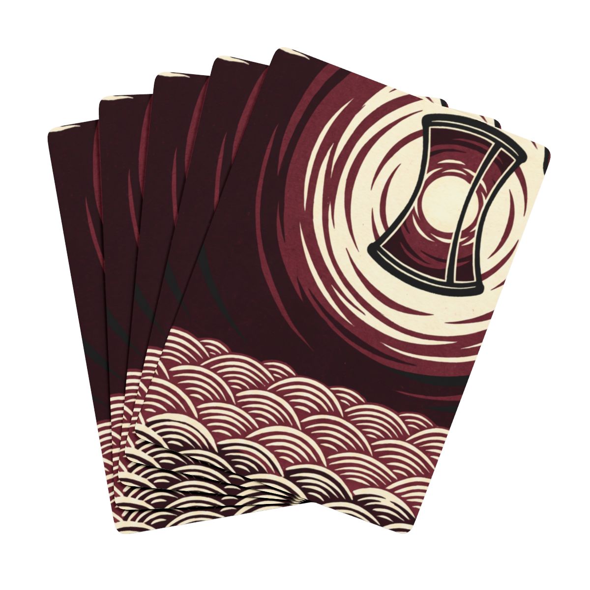 Poker Playing Cards - Nocturne Lantern & Seigaiha Waves Art...